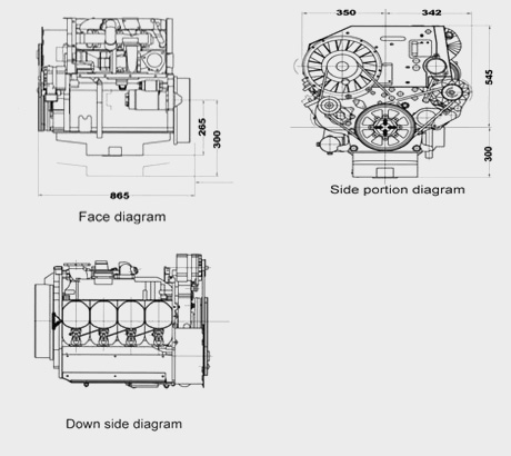 Drawing of China DEUTZ BF4L913 Diesel Engine for Generator Set